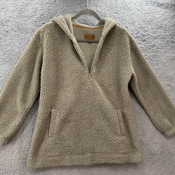 Koolaburra by UGG Women's Size Small Fleece Hooded Pullover 1/4 Zip Tan Cozy - Picture 5 of 9